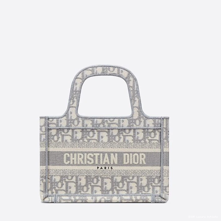 Cheap Motif Canvas Tote Book Dior Oblique Mini Grey 0817 Luxury